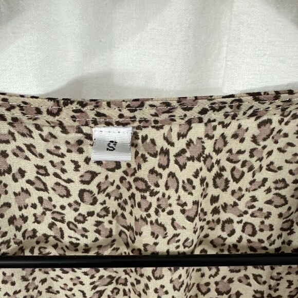 Unbranded Cheetah Print Smocked Waist Button Front Maxi Dress Size S Coquette - Picture 3 of 13